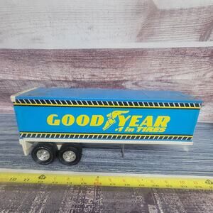Buddy L  good year tire Pressed Steel/plastic semi trailer white/LT blue